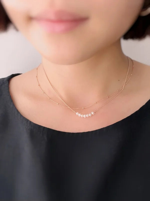 Dolce | Dainty Satellite Necklace Chain | Lady Estere Jewellery | Worldwide Shipping 14K 18K Solid Gold Lab-Grown Diamond Moissanite White