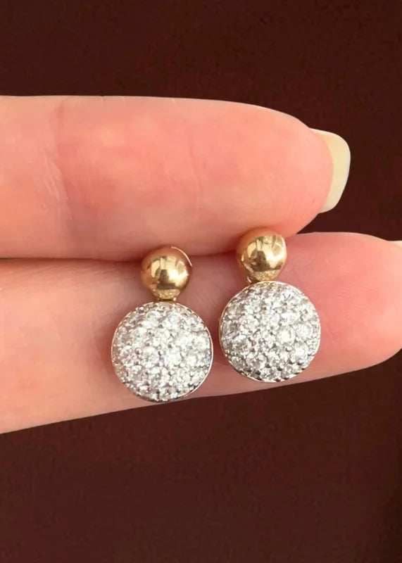Dôme | Cloud Drop Diamond Earrings (Solid Gold) | Lady Estere Jewellery | Worldwide 14K 18K Solid Gold Lab-Grown Moissanite White Yellow
