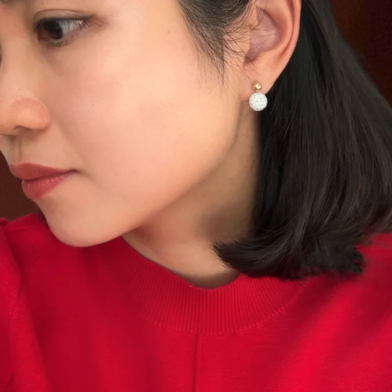 Dôme | Cloud Drop Diamond Earrings (Solid Gold) | Lady Estere Jewellery | Worldwide 14K 18K Solid Gold Lab-Grown Moissanite White Yellow