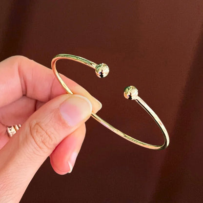 Duet Cuff | Ball Bangle Bracelet (Solid Gold) | Lady Estere Jewellery | Worldwide Shipping 14K 18K Solid Gold Lab-Grown Diamond Moissanite