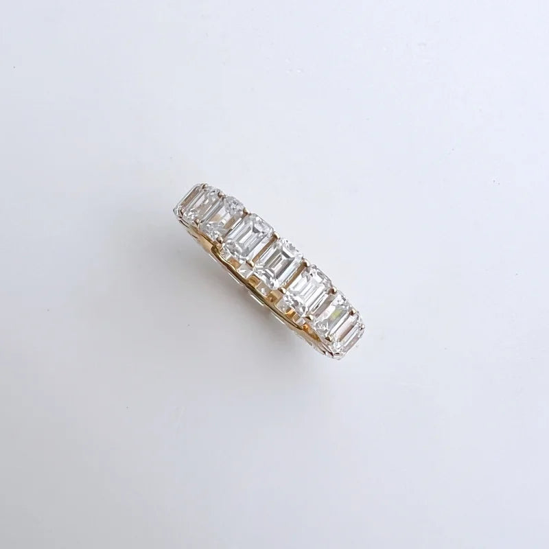 Emerald Cut | 4ct Full Eternity Ring (Solid gold) | Lady Estere Jewellery | Worldwide 14K 18K Solid Gold Lab-Grown Diamond Moissanite White