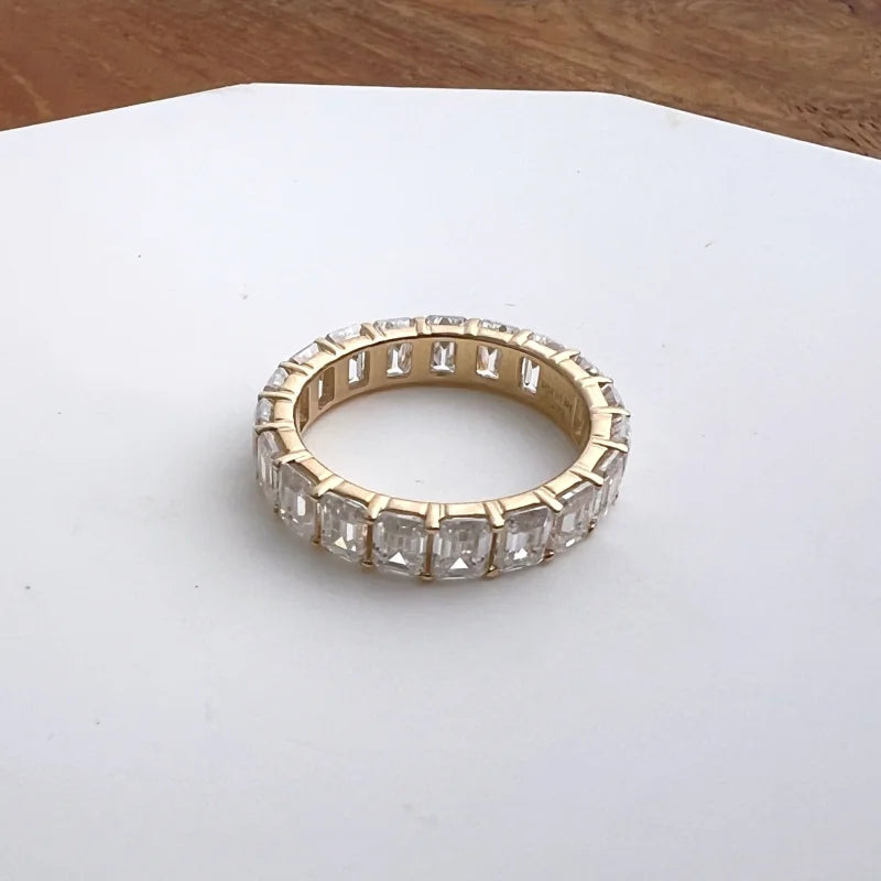 Emerald Cut | 4ct Full Eternity Ring (Solid gold) | Lady Estere Jewellery | Worldwide 14K 18K Solid Gold Lab-Grown Diamond Moissanite White