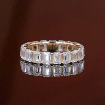 Emerald Cut | 4ct Full Eternity Ring (Solid gold) | Lady Estere Jewellery | Worldwide 14K 18K Solid Gold Lab-Grown Diamond Moissanite White
