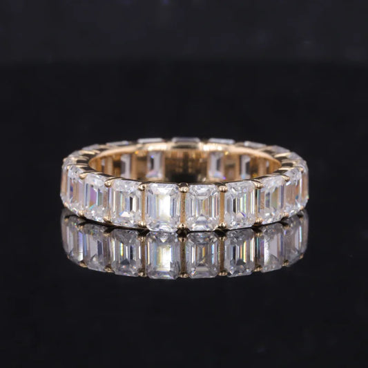 Emerald Cut | 4ct Full Eternity Ring (Solid gold) | Lady Estere Jewellery | Worldwide 14K 18K Solid Gold Lab - Grown Diamond Moissanite