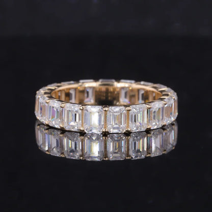 Emerald Cut | 4ct Full Eternity Ring (Solid gold) | Lady Estere Jewellery | Worldwide 14K 18K Solid Gold Lab-Grown Diamond Moissanite White