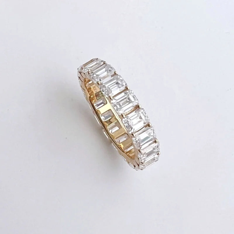 Emerald Cut | 4ct Full Eternity Ring (Solid gold) | Lady Estere Jewellery | Worldwide 14K 18K Solid Gold Lab-Grown Diamond Moissanite White