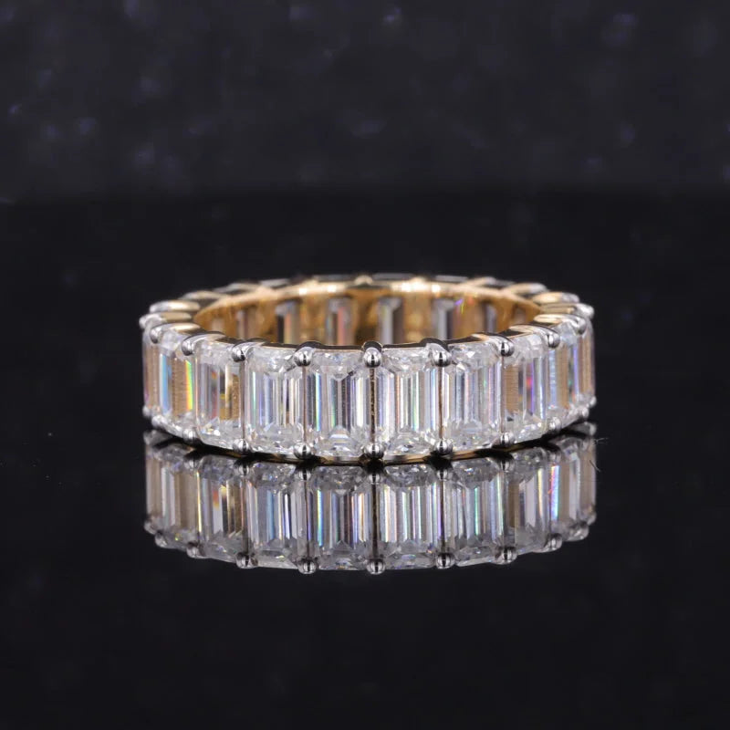 Emerald Cut | 6ct Full Eternity Ring (Solid gold) Lady Estere Jewellery Worldwide 14K 18K Solid Gold Lab - Grown Diamond Moissanite White