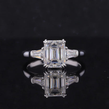 Emerald Cut | Classic HW Engagement Ring (Solid Gold) | Lady Estere Jewellery | Worldwide 14K 18K Solid Gold Lab-Grown Diamond Moissanite