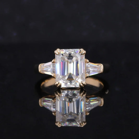 Emerald Cut | Classic HW Engagement Ring (Solid Gold) | Lady Estere Jewellery | Worldwide 14K 18K Solid Gold Lab-Grown Diamond Moissanite