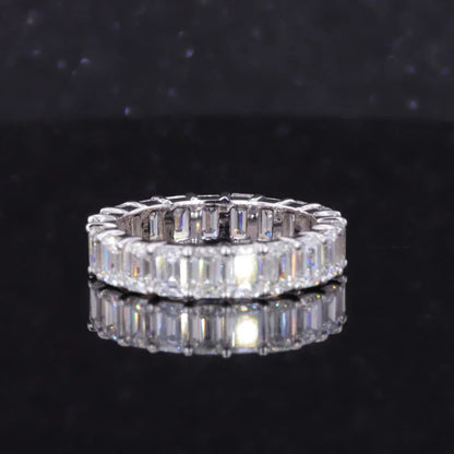 Emerald Cut Diamond Eternity Ring | Lady Estere Jewellery | Worldwide Shipping 14K 18K Solid Gold Lab-Grown Moissanite White Yellow Rose