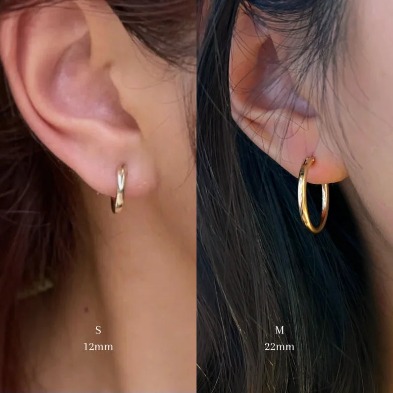 Everyday Hoops (S XL 3 Colours) | Lady Estere Jewellery | Worldwide Shipping 14K 18K Solid Gold Lab Grown Diamond Moissanite White Yellow