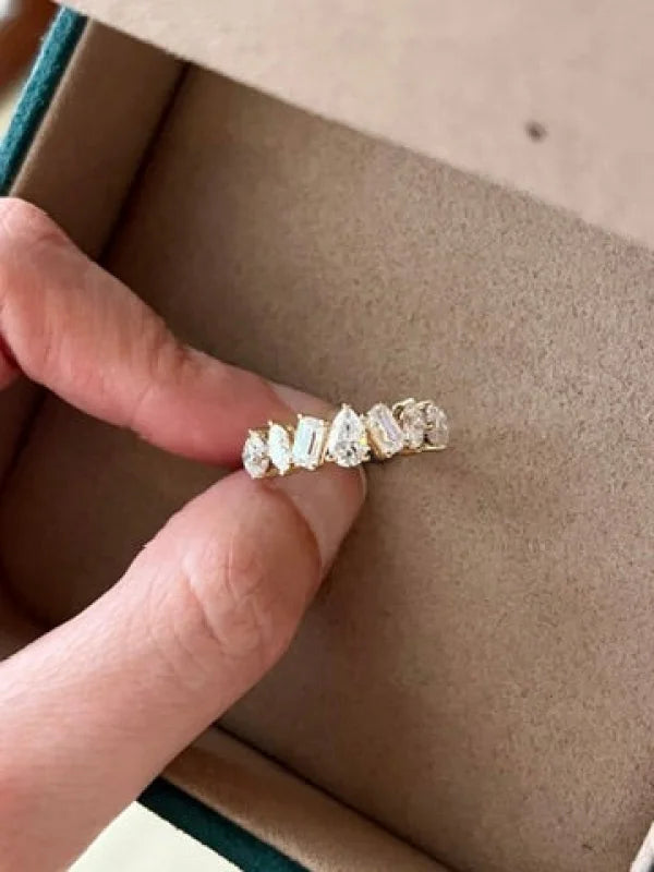 Festival | 3ct Fancy Mixed Cut Cluster Ring (Solid gold) | Lady Estere Jewellery 14K 18K Solid Gold Lab-Grown Diamond Moissanite White