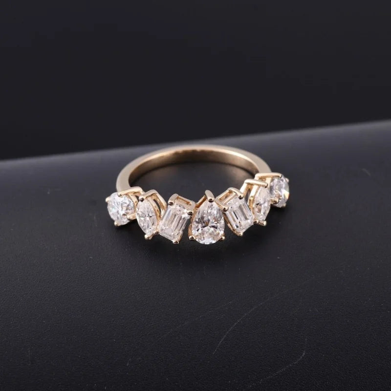 Festival | 3ct Fancy Mixed Cut Cluster Ring (Solid gold) | Lady Estere Jewellery 14K 18K Solid Gold Lab - Grown Diamond Moissanite White