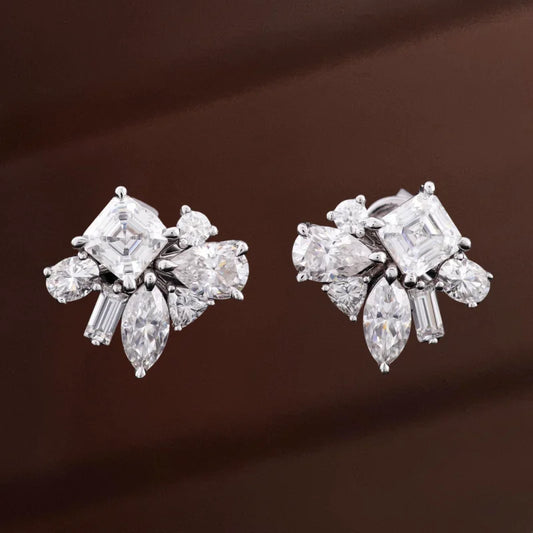 Festival | 5ct Fancy Mixed Cut Statement Earring Studs (Solid gold) | Lady Estere Jewellery 14K 18K Solid Gold Lab - Grown Diamond