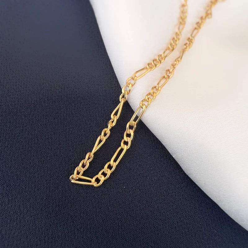 Figaro | Minimalist Chain Bracelet | Lady Estere Jewellery | Worldwide Shipping 14K 18K Solid Gold Lab-Grown Diamond Moissanite White