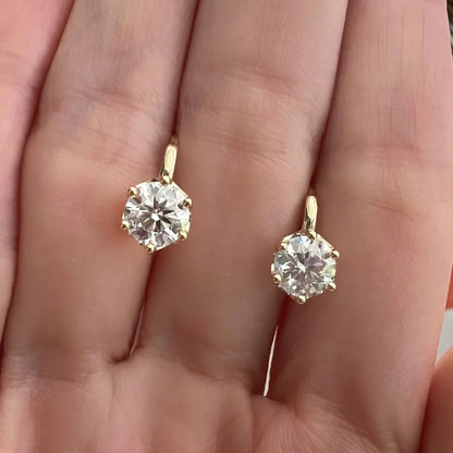 Frost XL | Solitaire Hoops (Solid Gold) | Lady Estere Jewellery | Worldwide Shipping 14K 18K Solid Gold Lab - Grown Diamond Moissanite