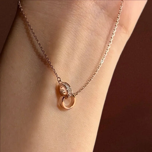 Harmony | Interlocking Links Necklace (Solid Gold) | Lady Estere Jewellery | Worldwide 14K 18K Solid Gold Lab Grown Diamond Moissanite