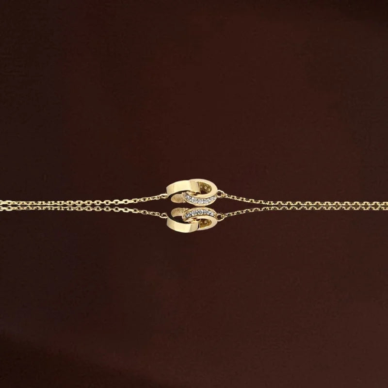 Harmony | Interlocking Links Necklace (Solid Gold) | Lady Estere Jewellery | Worldwide 14K 18K Solid Gold Lab-Grown Diamond Moissanite
