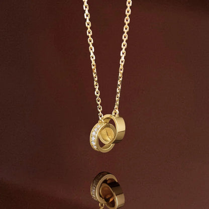 Harmony | Interlocking Links Necklace (Solid Gold) | Lady Estere Jewellery | Worldwide 14K 18K Solid Gold Lab Grown Diamond Moissanite
