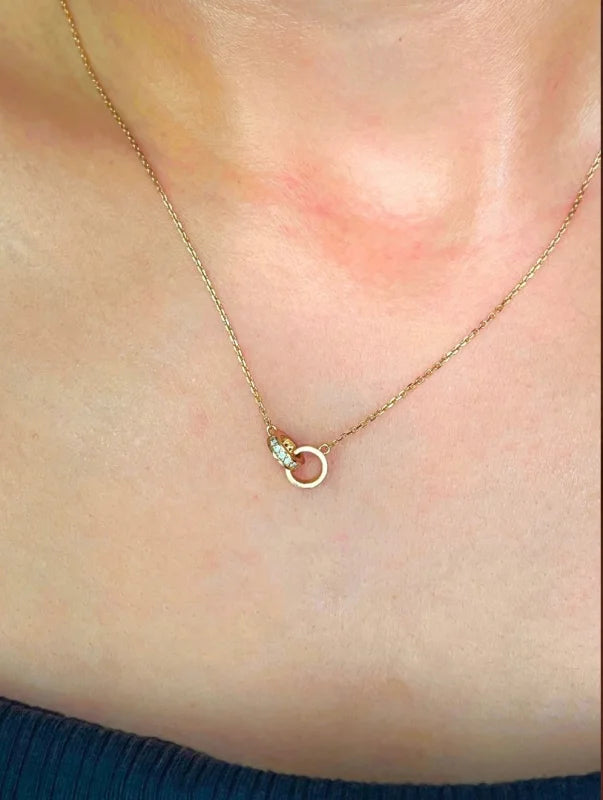 Harmony | Interlocking Links Necklace (Solid Gold) | Lady Estere Jewellery | Worldwide 14K 18K Solid Gold Lab-Grown Diamond Moissanite