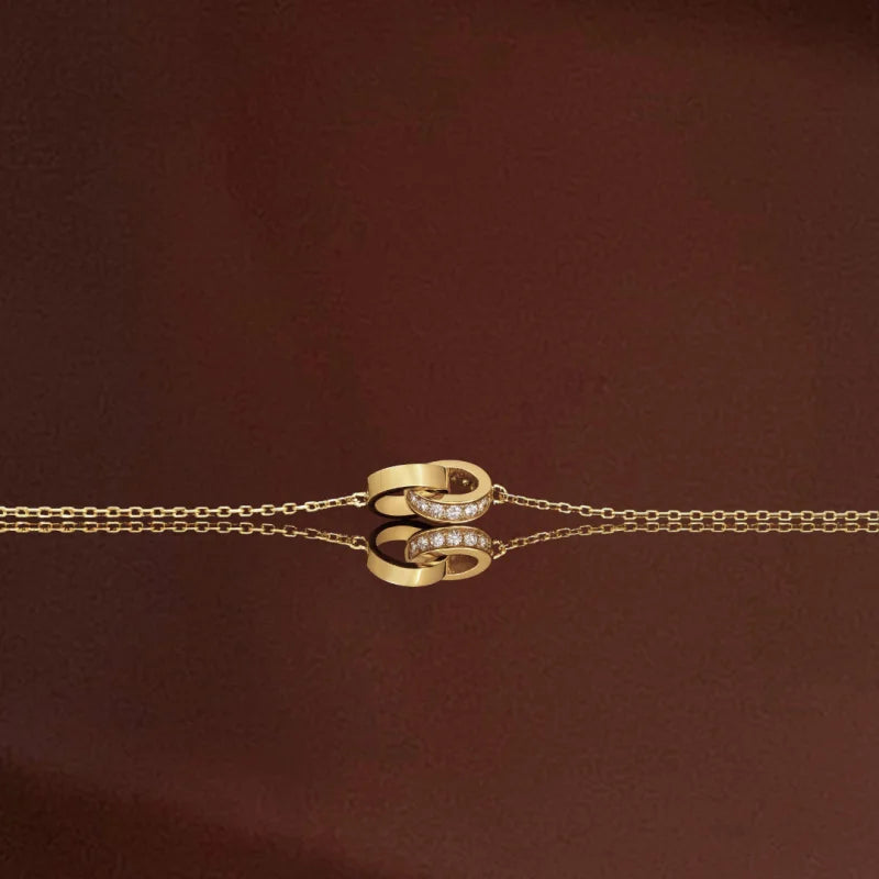Harmony | Interlocking Links Necklace (Solid Gold) | Lady Estere Jewellery | Worldwide 14K 18K Solid Gold Lab Grown Diamond Moissanite