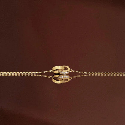 Harmony | Interlocking Links Necklace (Solid Gold) | Lady Estere Jewellery | Worldwide 14K 18K Solid Gold Lab Grown Diamond Moissanite
