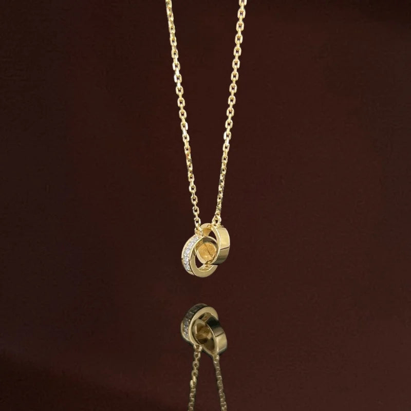 Harmony | Interlocking Links Necklace (Solid Gold) | Lady Estere Jewellery | Worldwide 14K 18K Solid Gold Lab-Grown Diamond Moissanite