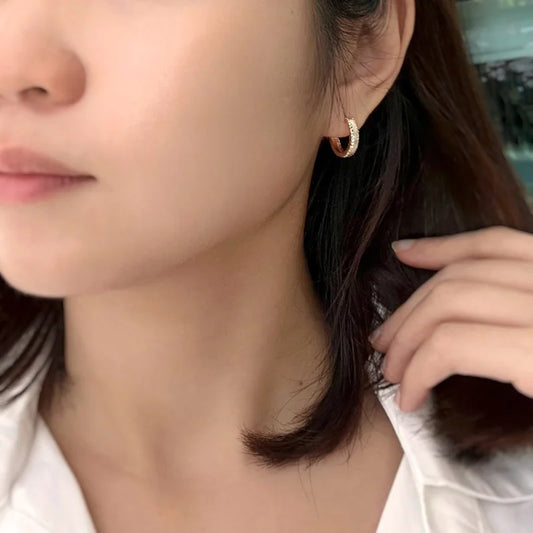 White and yellow 2025 gold hoop earrings