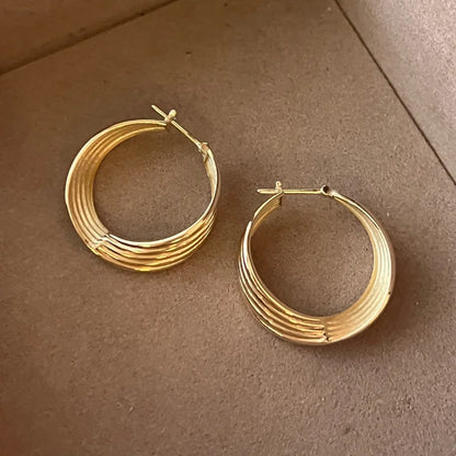 In The Flow | Large Vintage Hoops (Solid Gold) | Lady Estere Jewellery | Worldwide 14K 18K Solid Gold Lab-Grown Diamond Moissanite White