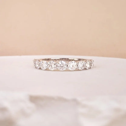 La Lune | 3.5mm Half Eternity Ring (Solid Gold) Lady Estere Jewellery Worldwide 14K 18K Solid Gold Lab - Grown Diamond Moissanite White
