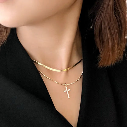 Life | Pave Cross Pendant with Hinged Bail (Solid Gold) | Lady Estere Jewellery 14K 18K Solid Gold Lab-Grown Diamond Moissanite White