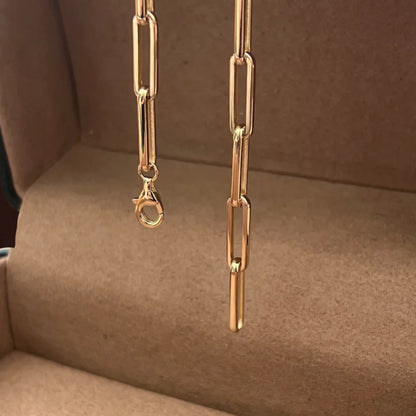 Lungo | Sleek Chain Bracelet (Solid gold) | Lady Estere Jewellery | Worldwide Shipping 14K 18K Solid Gold Lab Grown Diamond Moissanite