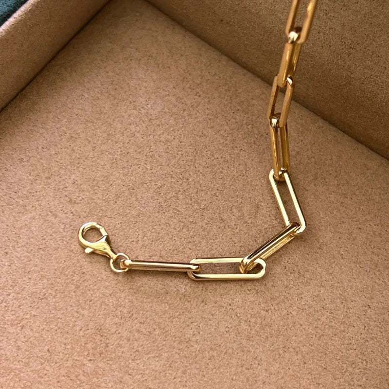 Lungo | Sleek Chain Bracelet (Solid gold) | Lady Estere Jewellery | Worldwide Shipping 14K 18K Solid Gold Lab Grown Diamond Moissanite
