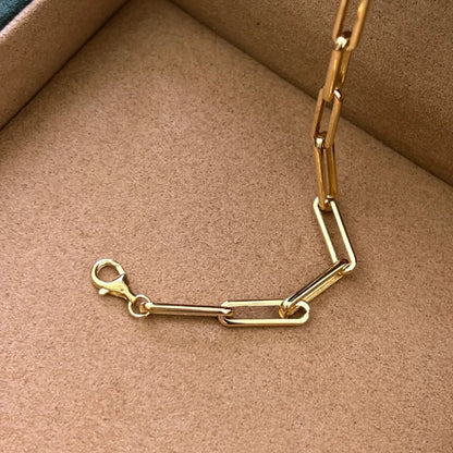 Lungo | Sleek Chain Bracelet (Solid gold) | Lady Estere Jewellery | Worldwide Shipping 14K 18K Solid Gold Lab Grown Diamond Moissanite