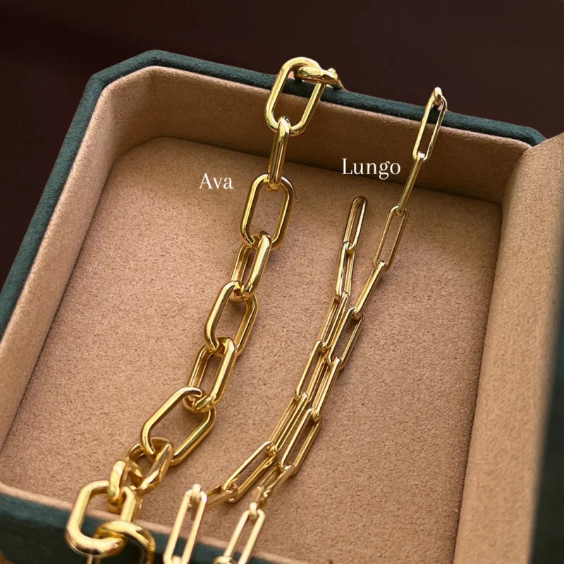 Lungo | Sleek Chain Bracelet (Solid gold) | Lady Estere Jewellery | Worldwide Shipping 14K 18K Solid Gold Lab Grown Diamond Moissanite