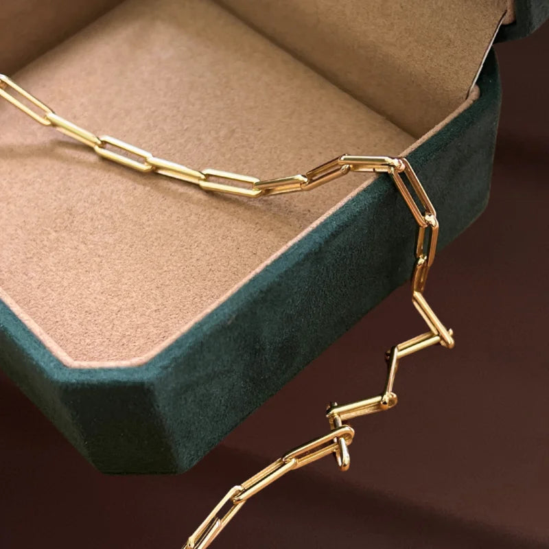 Lungo | Sleek Chain Bracelet (Solid gold) | Lady Estere Jewellery | Worldwide Shipping 14K 18K Solid Gold Lab Grown Diamond Moissanite