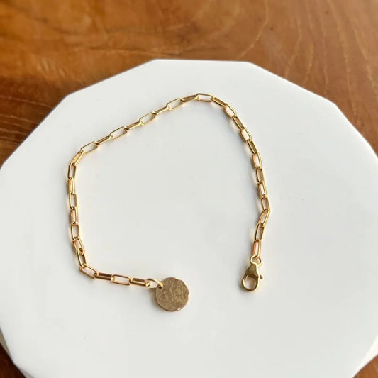 Mini Link | Gold Charm Bracelet | Lady Estere Jewellery | Worldwide Shipping 14K 18K Solid Lab-Grown Diamond Moissanite White Yellow Rose