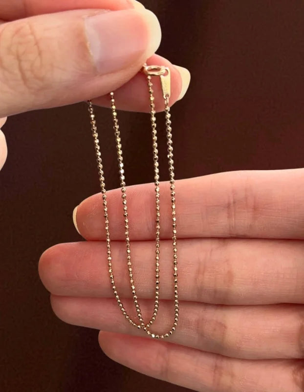 Paris | Shiny Faceted Bead Chain Bracelet (Solid Gold) | Lady Estere Jewellery 14K 18K Solid Gold Lab-Grown Diamond Moissanite White Yellow