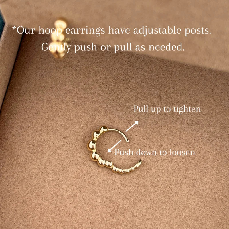 Pebble | Graduating Hoop Earrings (Solid Gold) | Lady Estere Jewellery | Worldwide 14K 18K Solid Gold Lab Grown Diamond Moissanite White