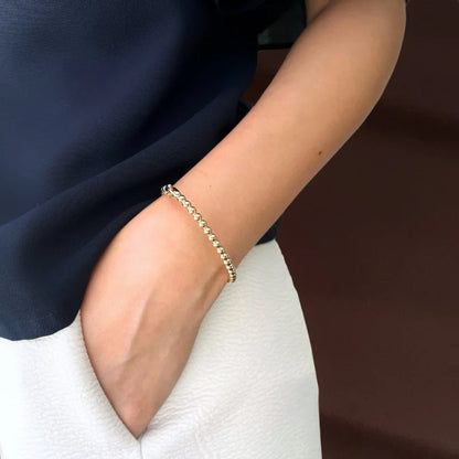 Pebble | 4mm Bangle Bracelet (Solid Gold) | Lady Estere Jewellery | Worldwide Shipping 14K 18K Solid Gold Lab-Grown Diamond Moissanite