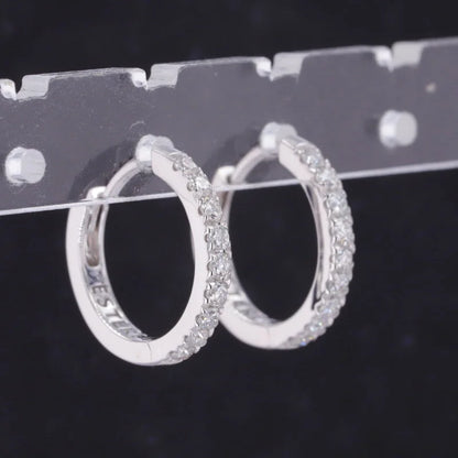 Pillar + | Pave Huggie Hoop Earrings (Solid gold) Pillar + Lady Estere Jewellery | Worldwide 14K 18K Solid Gold Lab Grown Diamond