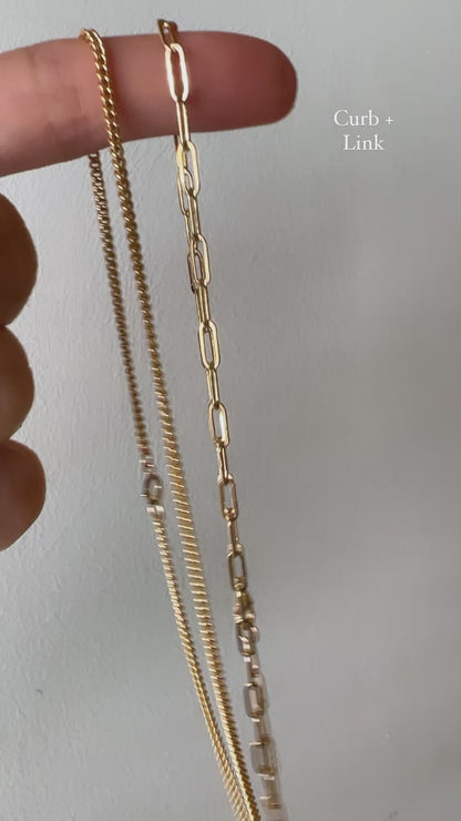 Link | Rose or Yellow Gold Classic Paperclip Necklace