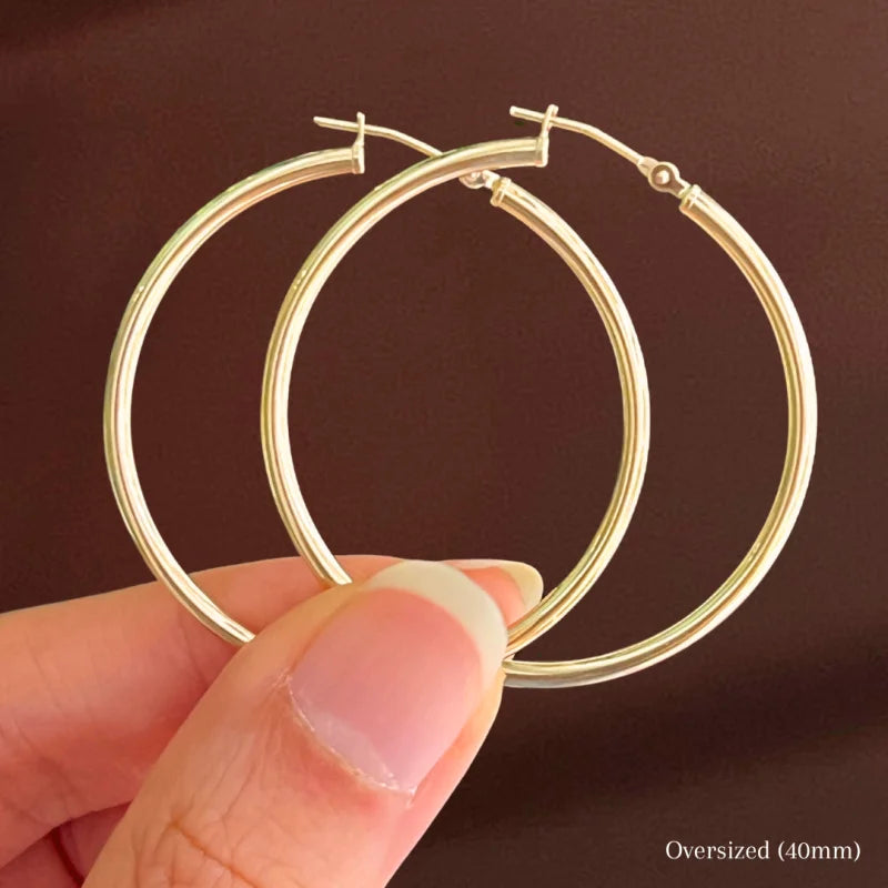 Pulse | Oversized Thick Hoop Earrings (Solid Gold) | Lady Estere Jewellery | Worldwide 14K 18K Solid Gold Lab-Grown Diamond Moissanite