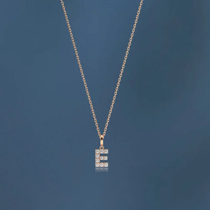 Remembrance | Initial Diamond Necklace (Solid Gold) Lady Estere Jewellery Worldwide 14K 18K Solid Gold Lab - Grown Moissanite White Yellow