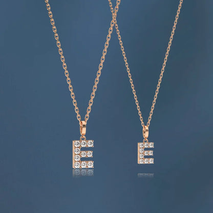 Remembrance | Initial Diamond Necklace (Solid Gold) | Lady Estere Jewellery | Worldwide 14K 18K Solid Gold Lab-Grown Moissanite White