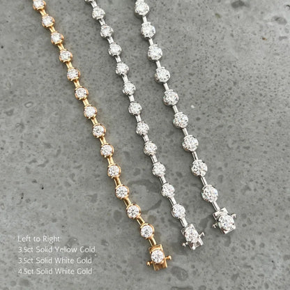 Renee | Lab Diamond Station Eternity Tennis Bracelet (Solid Gold) | Lady Estere Jewellery 14K 18K Solid Gold Lab-Grown Moissanite White