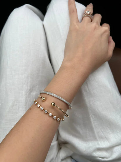 Renee | Lab Diamond Station Eternity Tennis Bracelet (Solid Gold) | Lady Estere Jewellery 14K 18K Solid Gold Lab-Grown Moissanite White