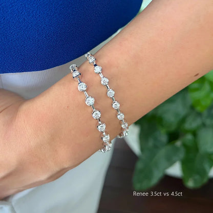 Renee | Lab Diamond Station Eternity Tennis Bracelet (Solid Gold) | Lady Estere Jewellery 14K 18K Solid Gold Lab-Grown Moissanite White