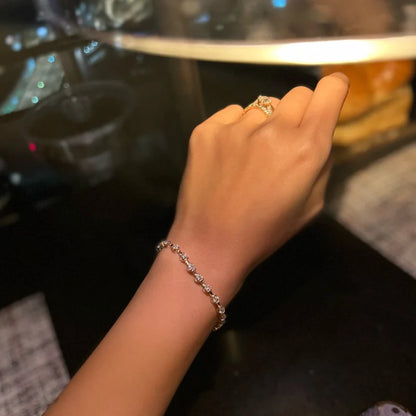 Renee | Lab Diamond Station Eternity Tennis Bracelet (Solid Gold) | Lady Estere Jewellery 14K 18K Solid Gold Lab-Grown Moissanite White