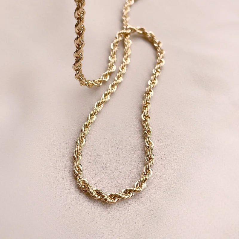 Rope | Statement Chain Necklace | Lady Estere Jewellery | Worldwide Shipping 14K 18K Solid Gold Lab-Grown Diamond Moissanite White Yellow